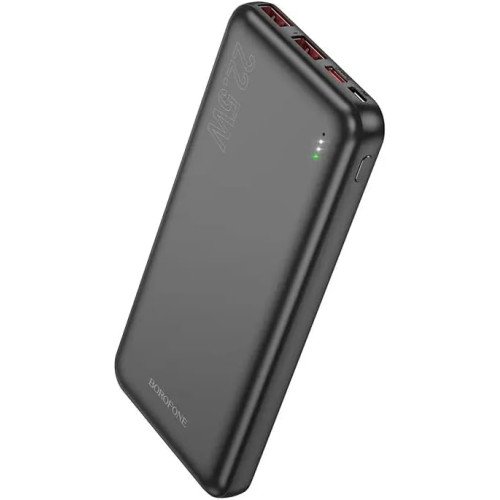 BOROFONE (BJ38) 10000mAh PD 20W Fast Charging 4 Ports (2 USB + 1 Type +1 Micro USB) Portable Power Bank (Black)
