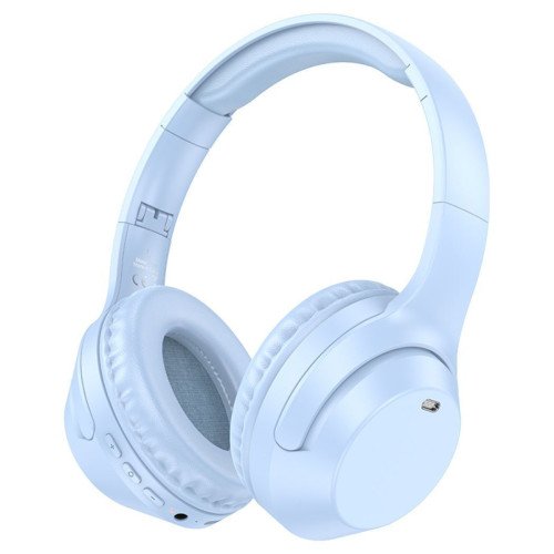 Borofone BO26 Ασύρματα / Ενσύρματα On Ear Ακουστικά με 40 ώρες Λειτουργίας Μπλε