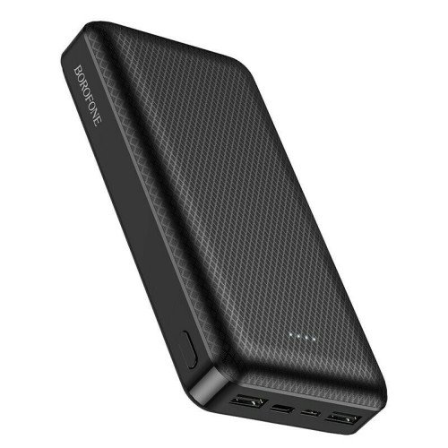 Borofone BJ3A Power Bank 20000mAh με 2 Θύρες USB-A Μαύρο