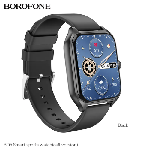 Borofone BD5 Smartwatch με Παλμογράφο (Μαύρο)