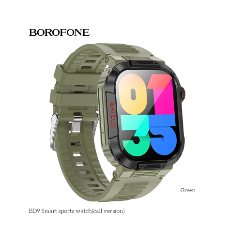 BOROFONE BD9 IP67 Waterproof Sports Fitness Smartwatch Support Heart Rate Blood Oxygen Detection - Green