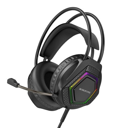 Borofone BO105 Over Ear Gaming Headset με σύνδεση 3.5mm / USB Thunder Black