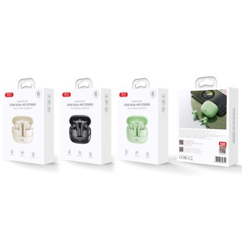 XO X34 In-ear Bluetooth Handsfree Ακουστικά με Θήκη Φόρτισης Μπεζ