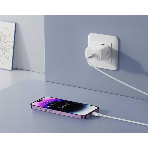 XO Φορτιστής με Θύρα USB-C και Καλώδιο USB-C - Lightning 20W Power Delivery Λευκός (L136)