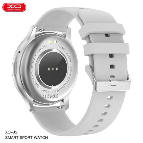 XO J5 Smartwatch με Παλμογράφο (Ασημί)