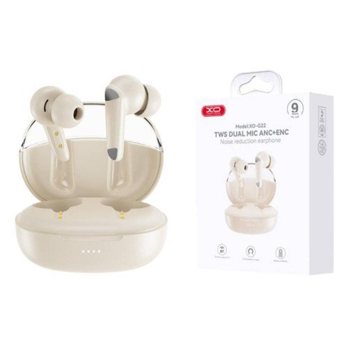 XO G22 In-ear Bluetooth Handsfree Ακουστικά με Θήκη Φόρτισης Μπεζ