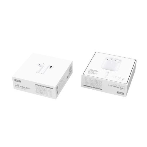 XO Q2 Earbud Bluetooth Handsfree Ακουστικά με Θήκη Φόρτισης Λευκά