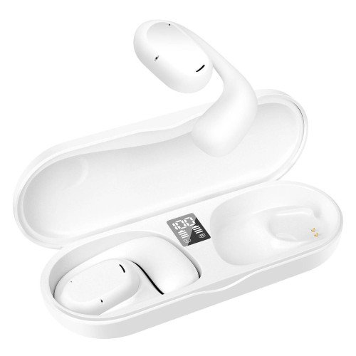 XO X25 Open Ear Bluetooth Handsfree Ακουστικά με Θήκη Φόρτισης Λευκά