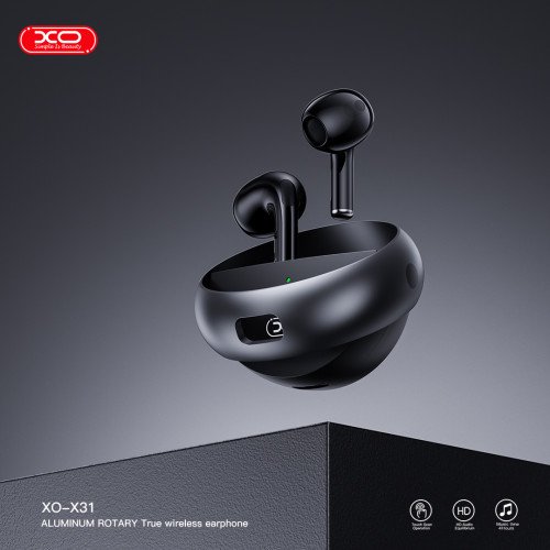 XO X31 Gyro In-ear Bluetooth Handsfree Ακουστικά με Θήκη Φόρτισης Μαύρα