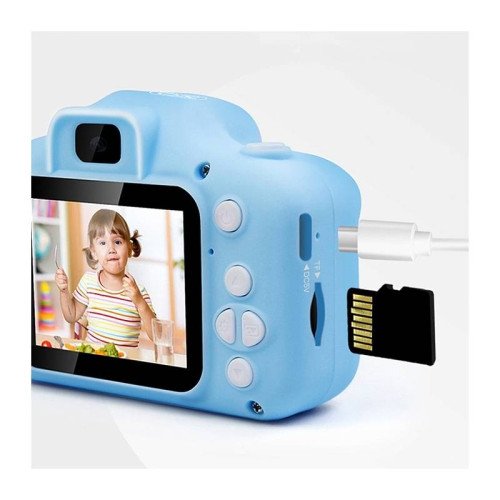 XO XJ01 Παιδική Κάμερα Διπλού Φακού Με Κάλυμμα Σιλικόνης (Μπλε)