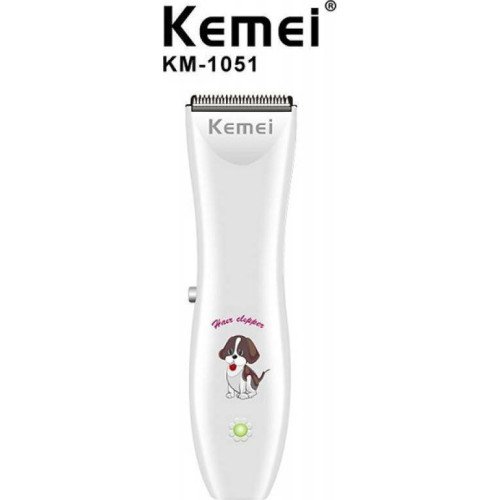 Kemei KM-1051 Κουρευτική Μηχανή Σκύλων Επαναφορτιζόμενη Άσπρο