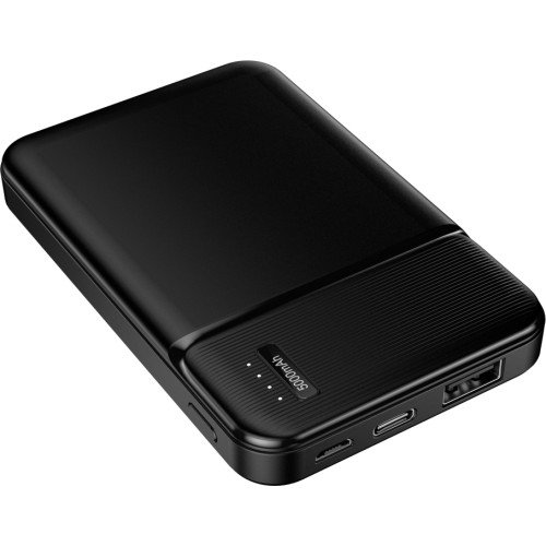 Maxlife MXPB-01 PowerBank με 2 Θύρες USB-A & Θύρα USB-C 5000mAh - Χρώμα: Μαύρο