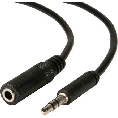 Καλώδιο 3.5mm Male σε 3.5mm Female 1.5m - Χρώμα: Μαύρο