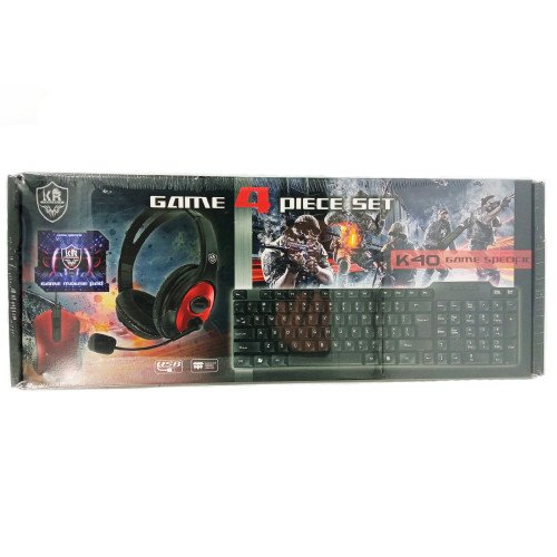 KR K40 Game Set Σετ Gaming Πληκτρολόγιο & Ποντίκι (Αγγλικό US) - Χρώμα: Μαύρο