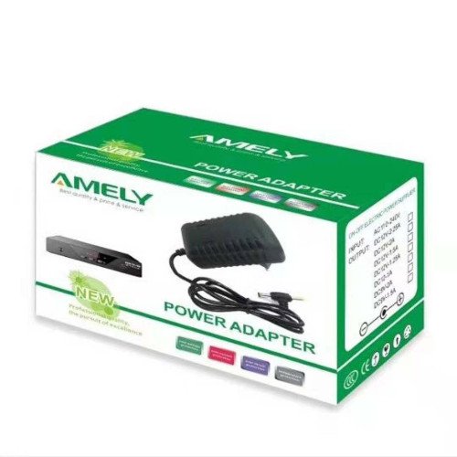 Τροφοδοτικό AMELY AC DC Adapter 12V 2A - Χρώμα: Μαύρο