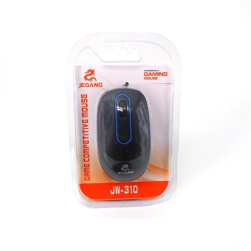JEQANG JW-310 Ενσύρματο Ποντίκι Μαύρο με Μπλε