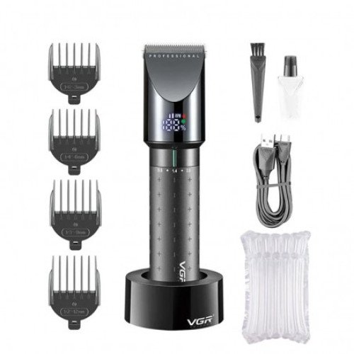 VGR V-698 Επαγγελματική Επαναφορτιζόμενη Κουρευτική Μηχανή Μαύρο